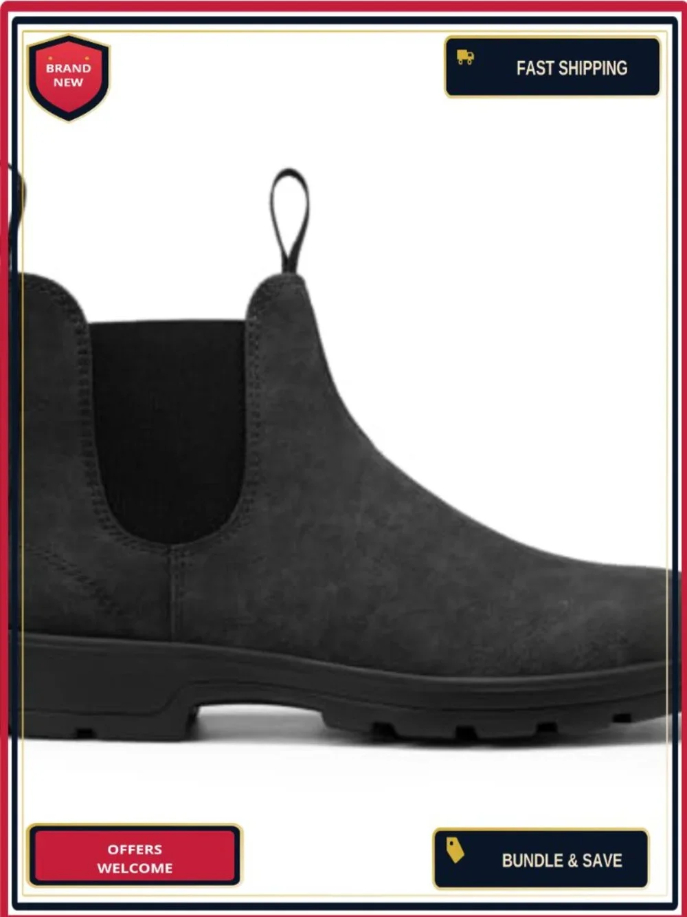 Men's Chelsea Boots Slip On Faux Leather Work Boots